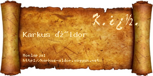 Karkus Áldor névjegykártya